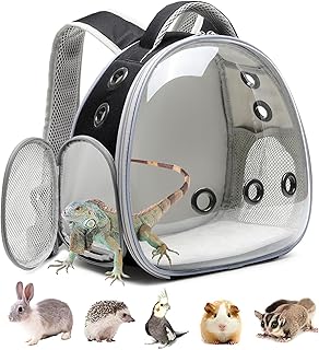 Portable Travel Small Animal Carrier Bag Guinea Pig Carrier Bird Rabbit Turtle Carrier Cage Portable Travel Hamster Small Pet Bag Bird Rabbit Guinea Pig Squirrel Breathable Hangbag (Black)