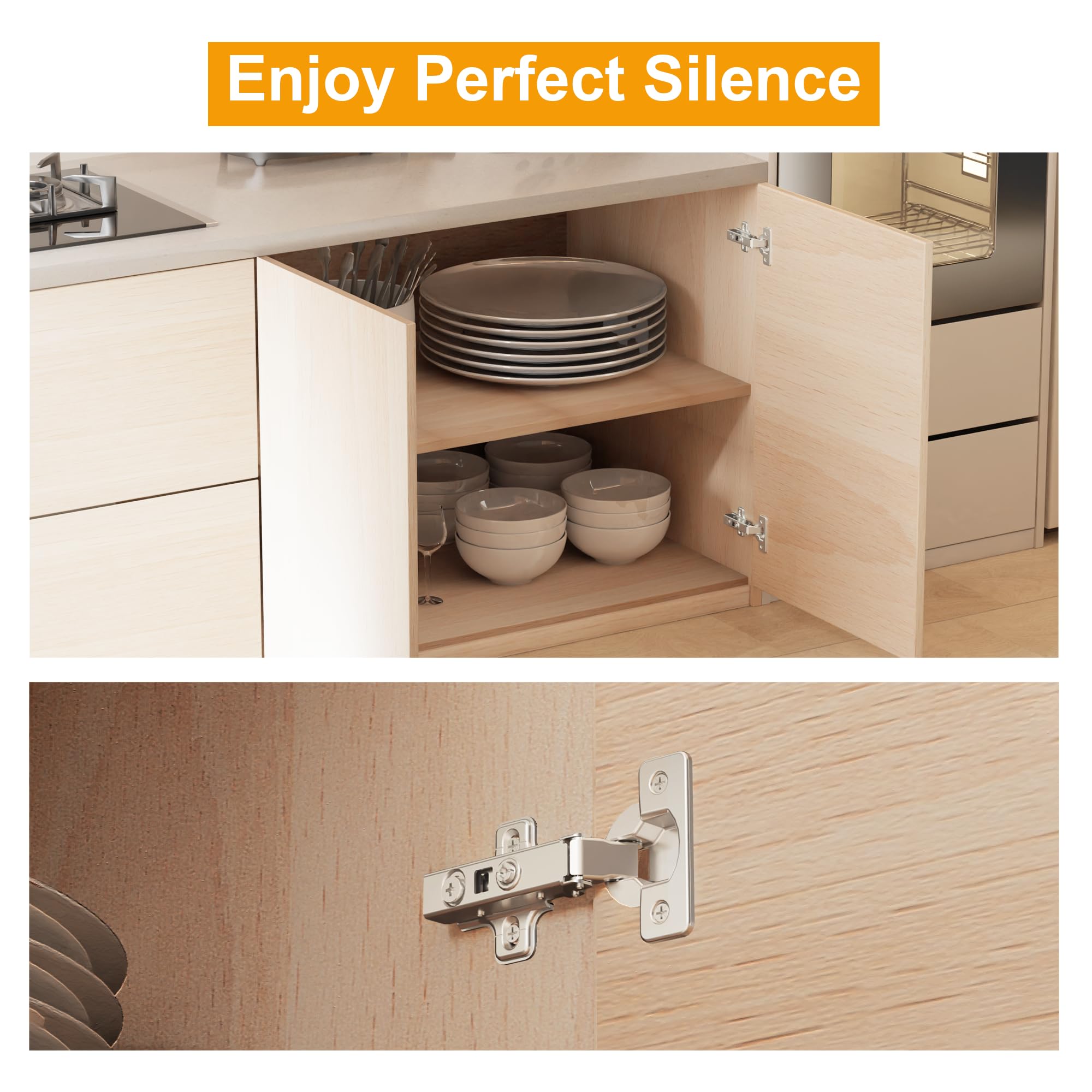 Soft Close Cabinet Hinges - Frameless Full Overlay -2