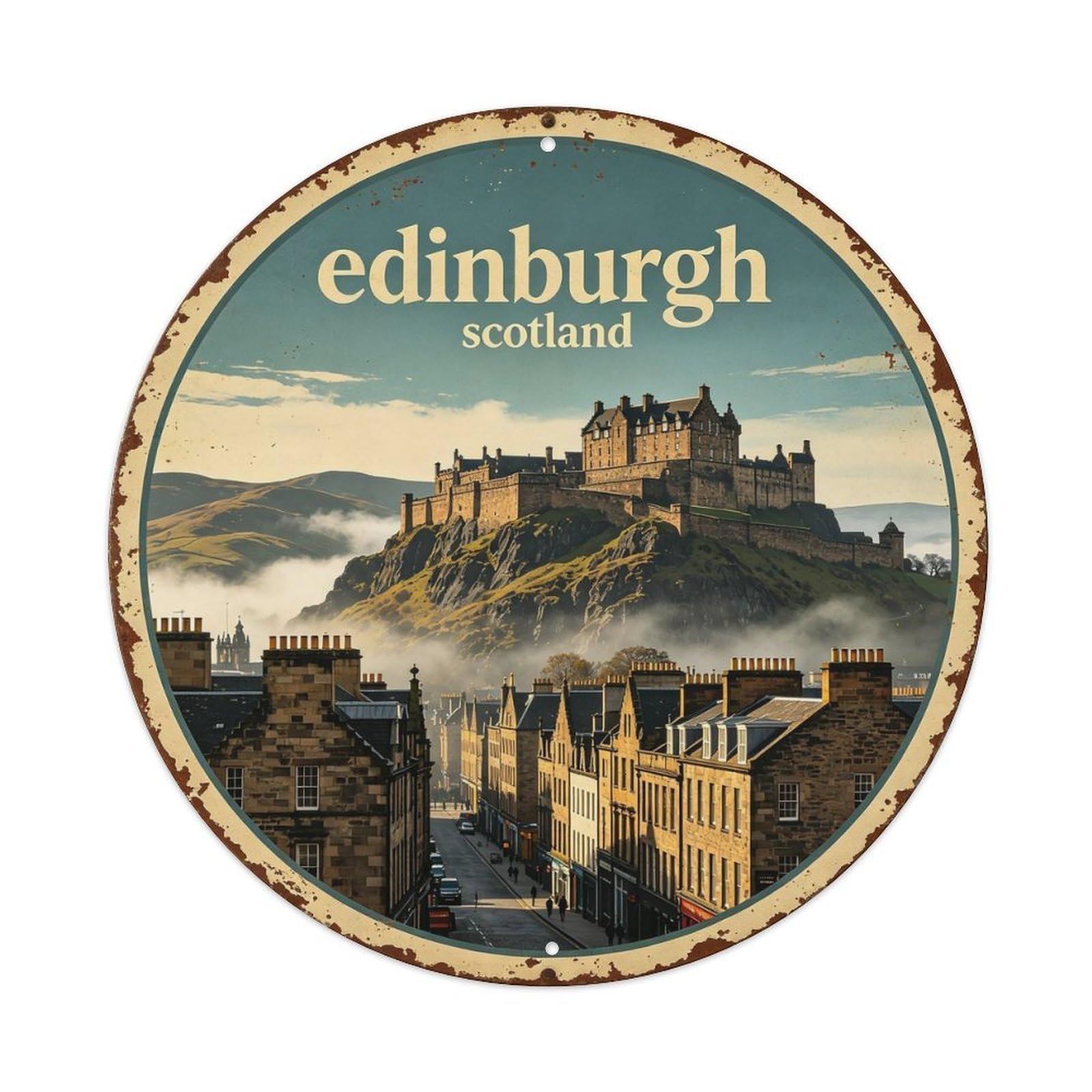 Edinburgh_vintage Metal Tin Sign Plaque