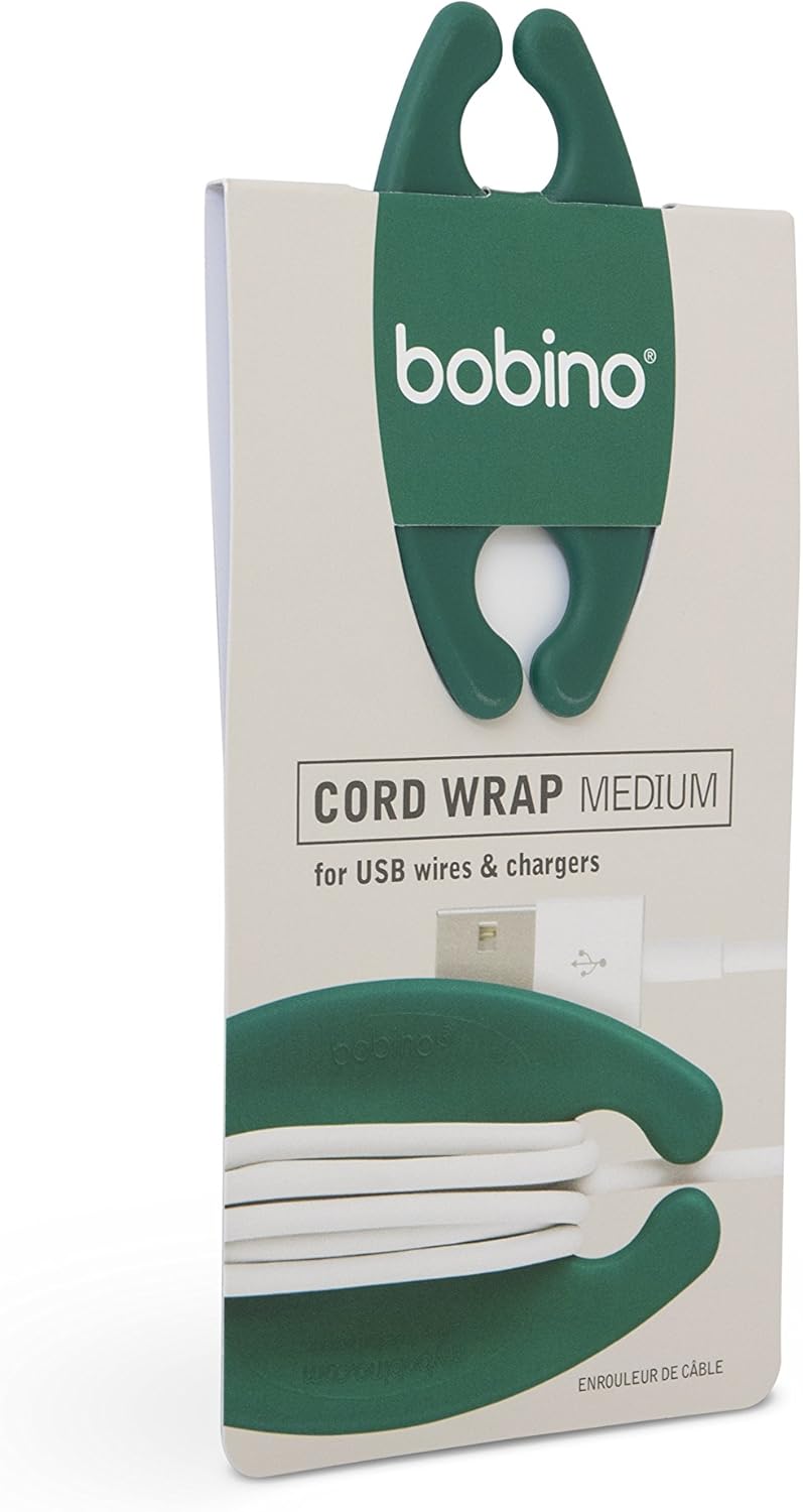 Bobino Cord Wrap - Medium - Emerald - Stylish Cable and Wire Management/Organizer