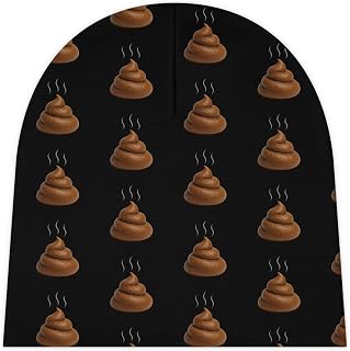 Baby Beanie with Poop Pattern - Cute Infant Hat, Playful Newborn Beanie, Got Poo White