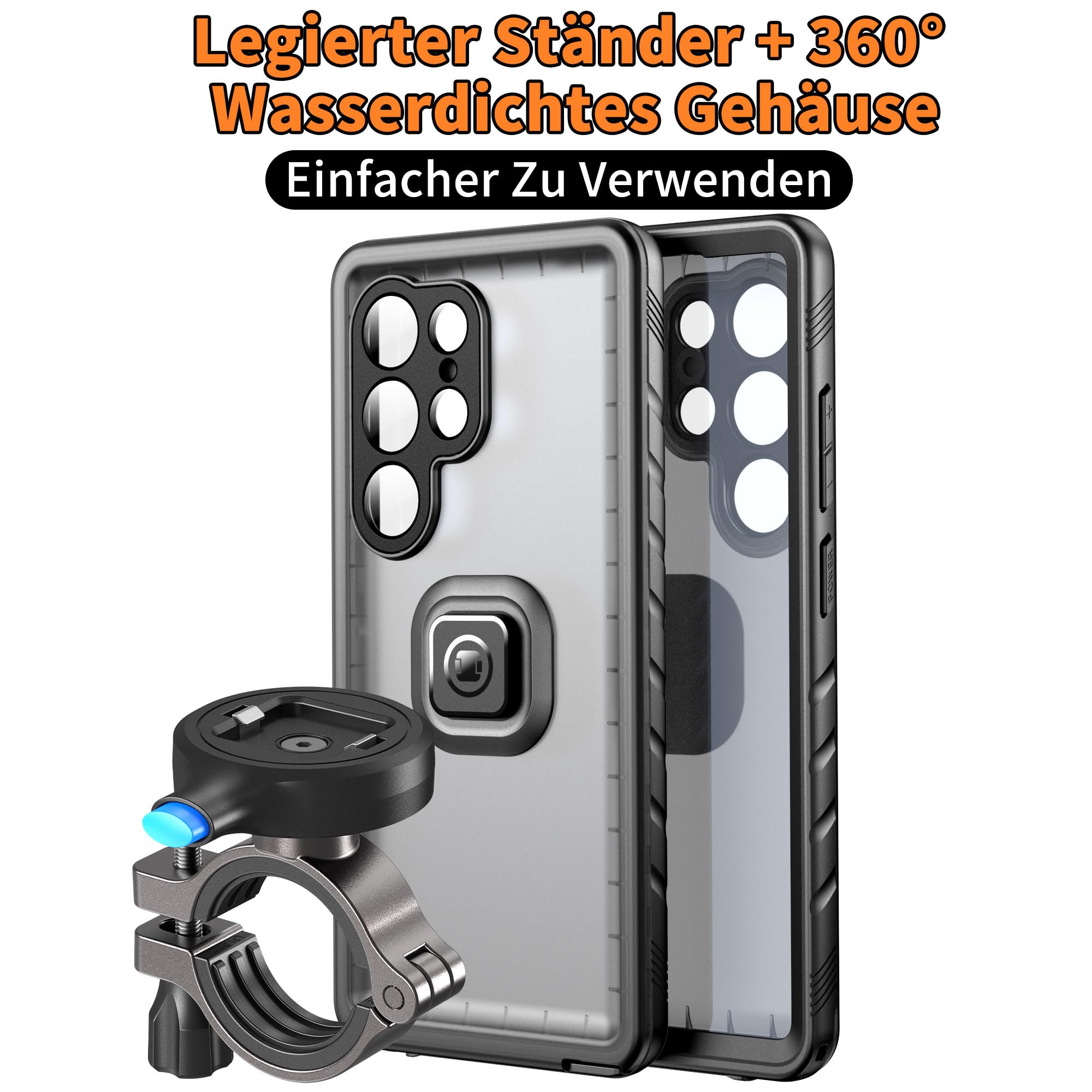 Cozycase Wasserdicht Handyhalterung Fahrrad Für Samsung Galaxy S26 Ultra | Anti-Diebstahl Hülle Handy Halter Motorrad Lenker Rennrad Mtb Ebike Bike Phone Holder Mount Fahrradhalterung IP68 Waterproof
