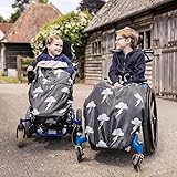 100%25+Waterproof+Fleece-Lined+Wheelchair+Cozy+Wheelchair+Blanket+%7C+Universal+fit+for+wheelchairs+and+Special+Needs+Buggies+%7C+Child+Size+%28Silver+Lightning%29