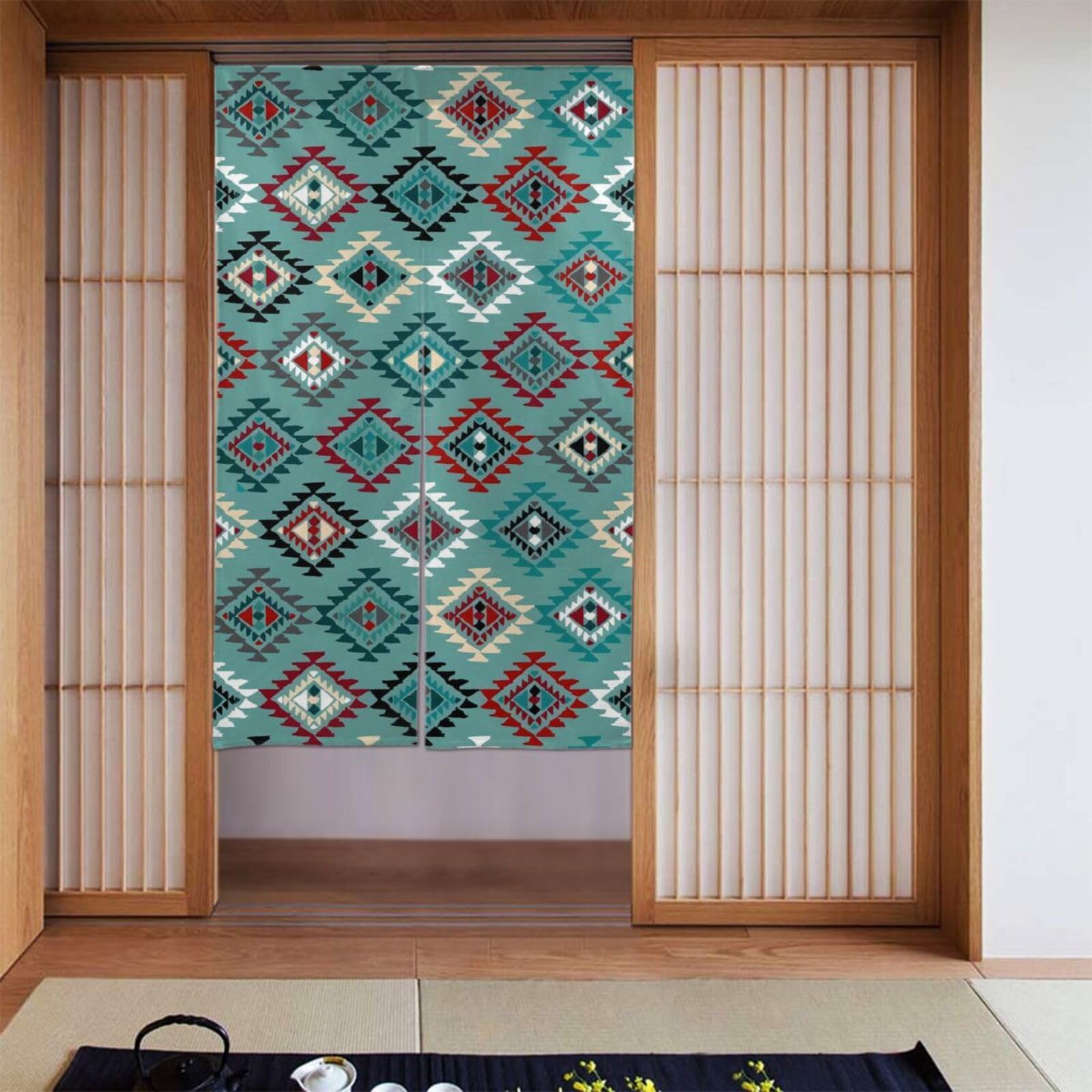 Lukiyys Western Ethnic Southwestern Native American Aztec Navajo Door Curtains,Doorways Curtains for Windows,Bedroom Divider 34"X 56"