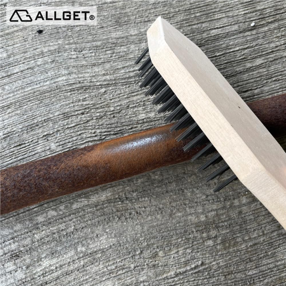 Cepillo de alambre de acero de alta dureza, 12 unidades, cepillo de alambre estilo espada, mango de madera, cepillo potente para limpieza, eliminación de óxido, eliminación de escoria de