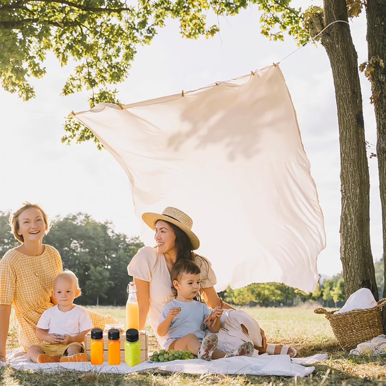 12PCS 2oz Small Plastic Juice Bottles with Lids Labels Small Funnels, Reusable Transparent Plastic Bottles Suitable for Ginger Juice and Other Beverages - Image 5