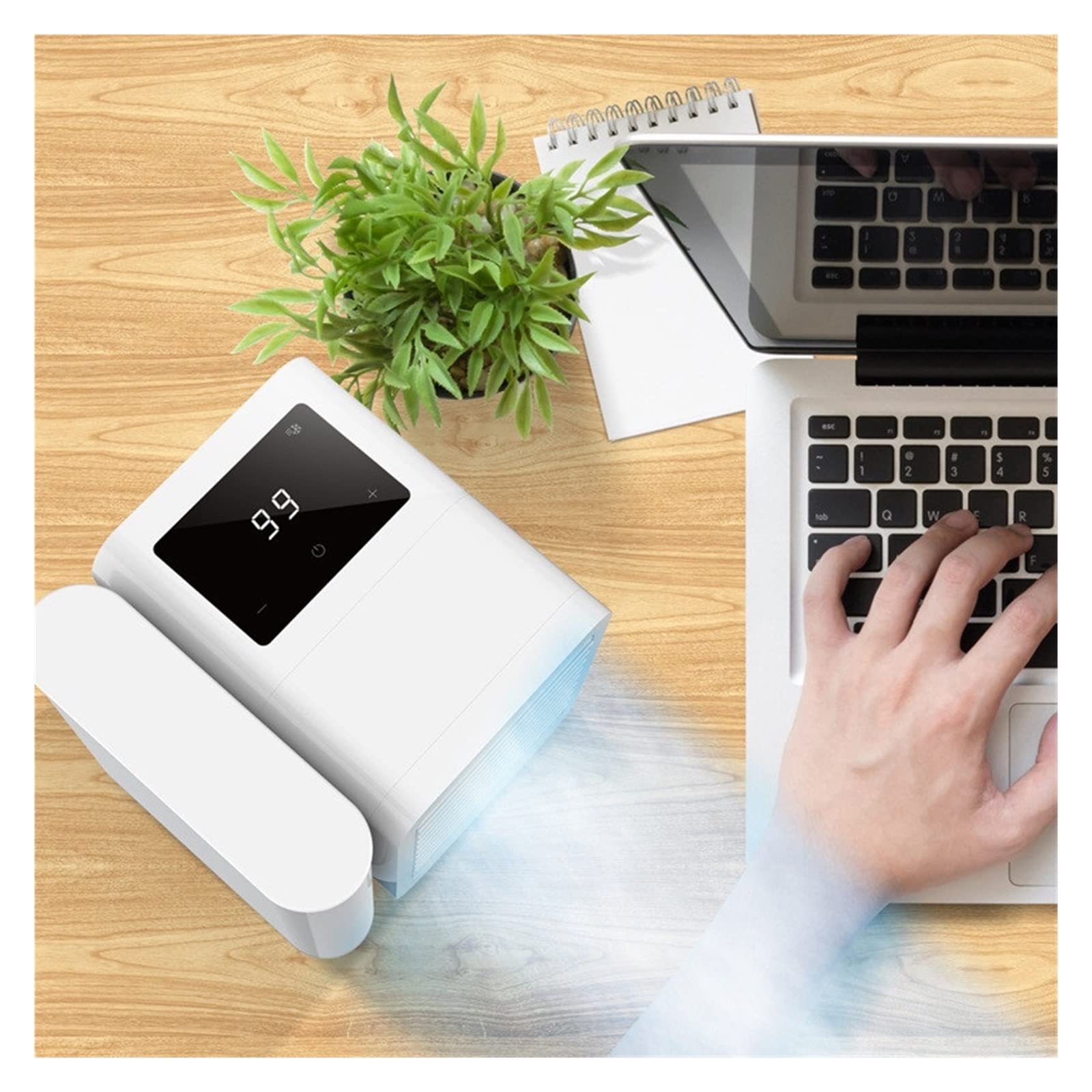 3 w 1 Mini klimatyzator Wentylator chłodzący biurkowy Ekran dotykowy Rozrząd Nawilżacz spalin Home Office Przepływ Powietrza Komfort Orzeźwiająca Bryza(Youth verison)