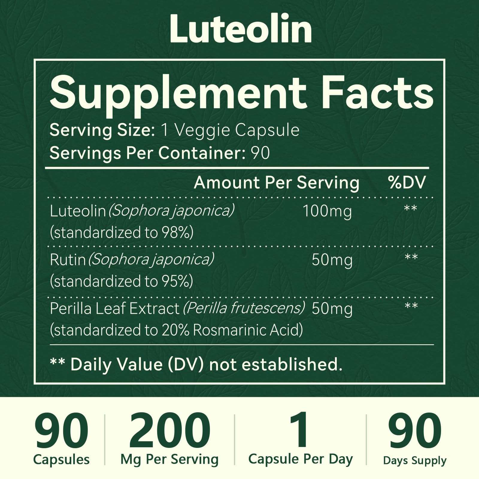 Luteolin Supplement, 98% Ultra-Purity Luteolin Extract – Plant-Based Flavonoid Supplement for Brain Health, Immune Support & Inflammatory Balance – Made in USA, 90 Vegan Capsules — Amazon image 7