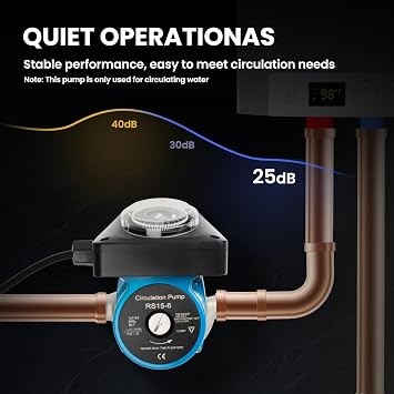 Instant Hot Water Recirculating Pump Kit - Save 15,000 Gallons/Year, Programmable Timer, Easy DIY Installation for Tank Water Heaters