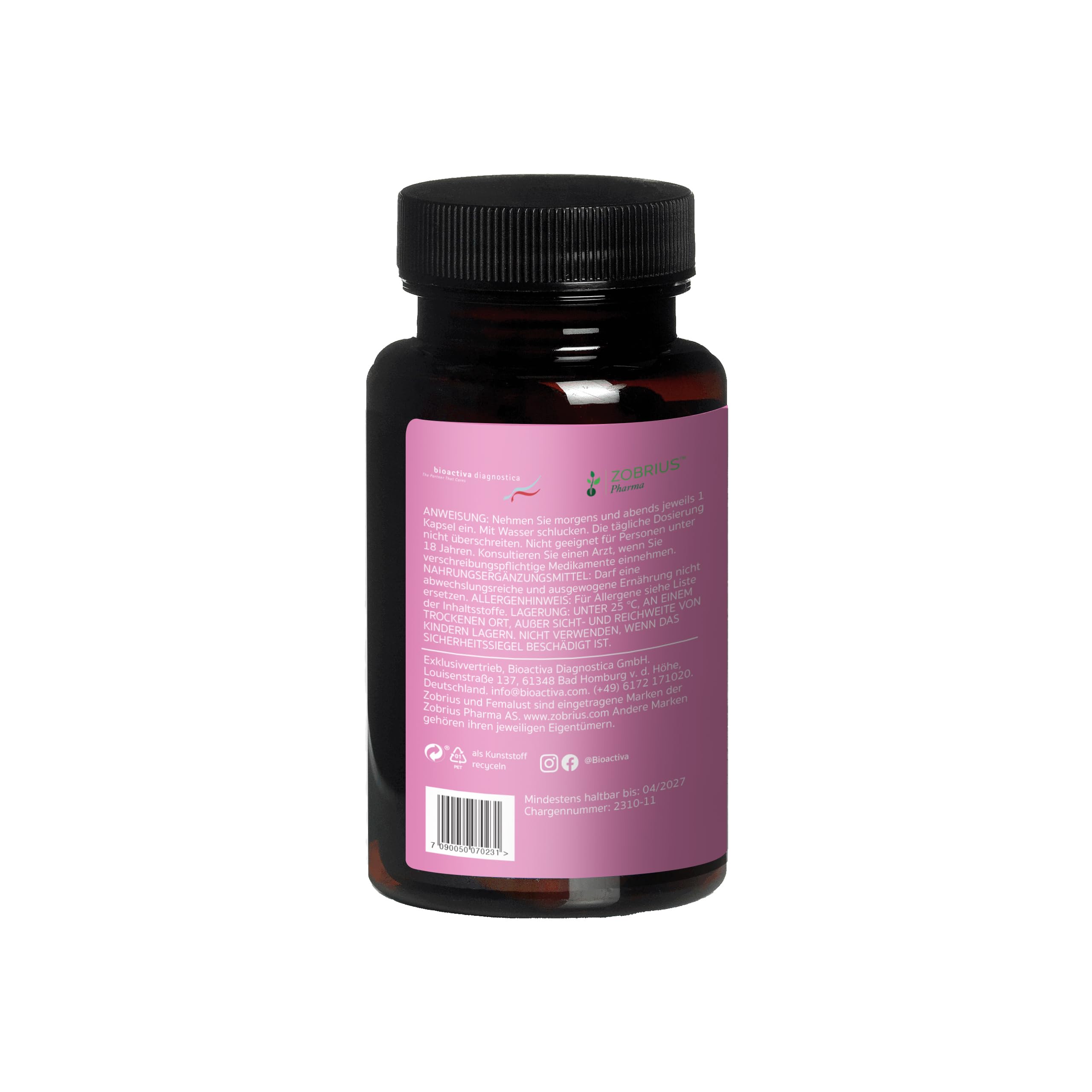 Femalust™ für weibliche Vitalität, Östrogen & Leidenschaft –Damiana, Panax ginseng,Muira Puama, Gokshura (Tribulus Terrestris), Vitamin D3, Vitamin E - Vegetarisch, gluten & laktosefrei - 60 Kapseln