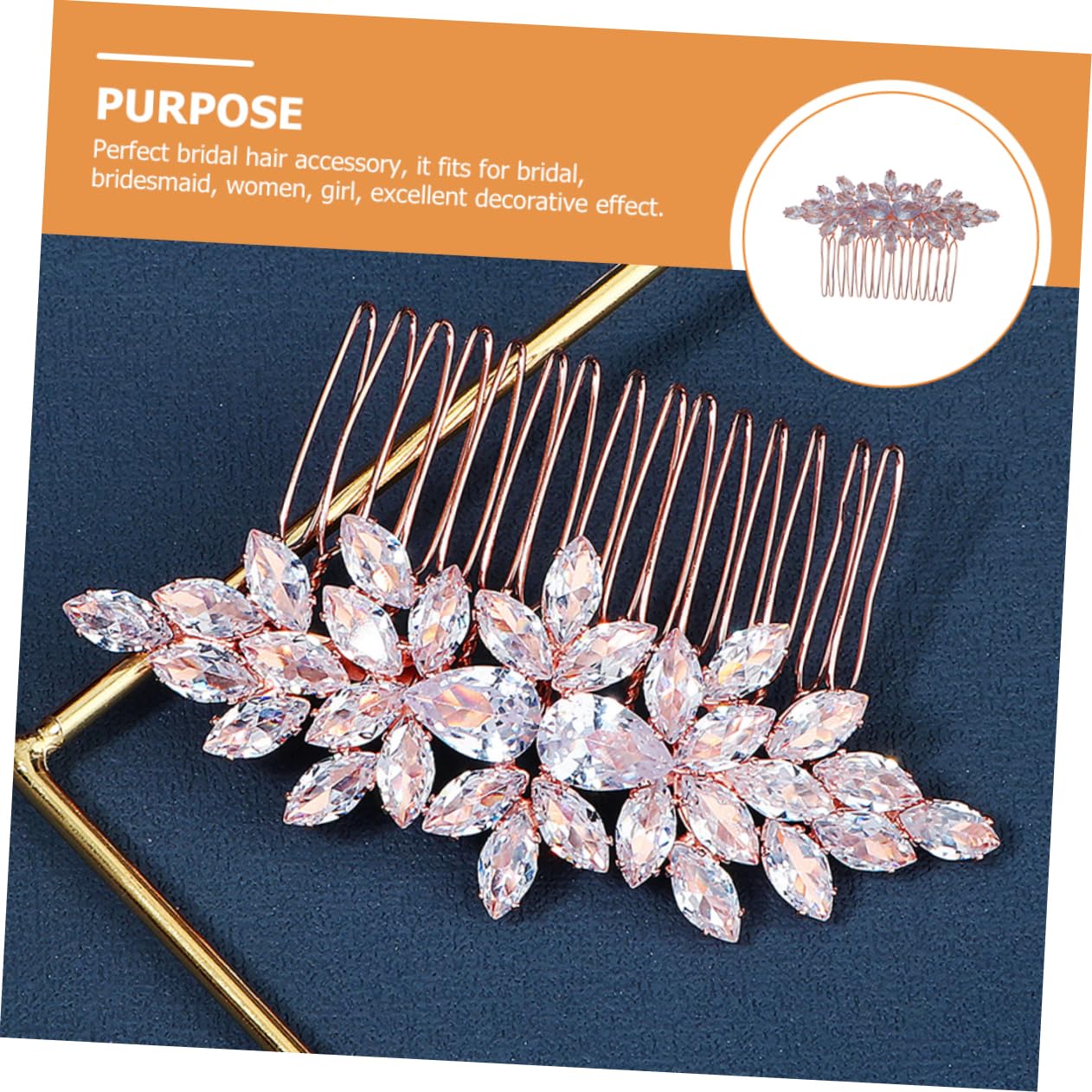 Healeved 5pezzi Pettine Sposa Elegante Con Zirconi Strass Accessorio Per Matrimonio e Cerimonie Pettine Laterale Per Acconciatura Feste e Ricevimenti Design Semplice e Raffinato Facile Da