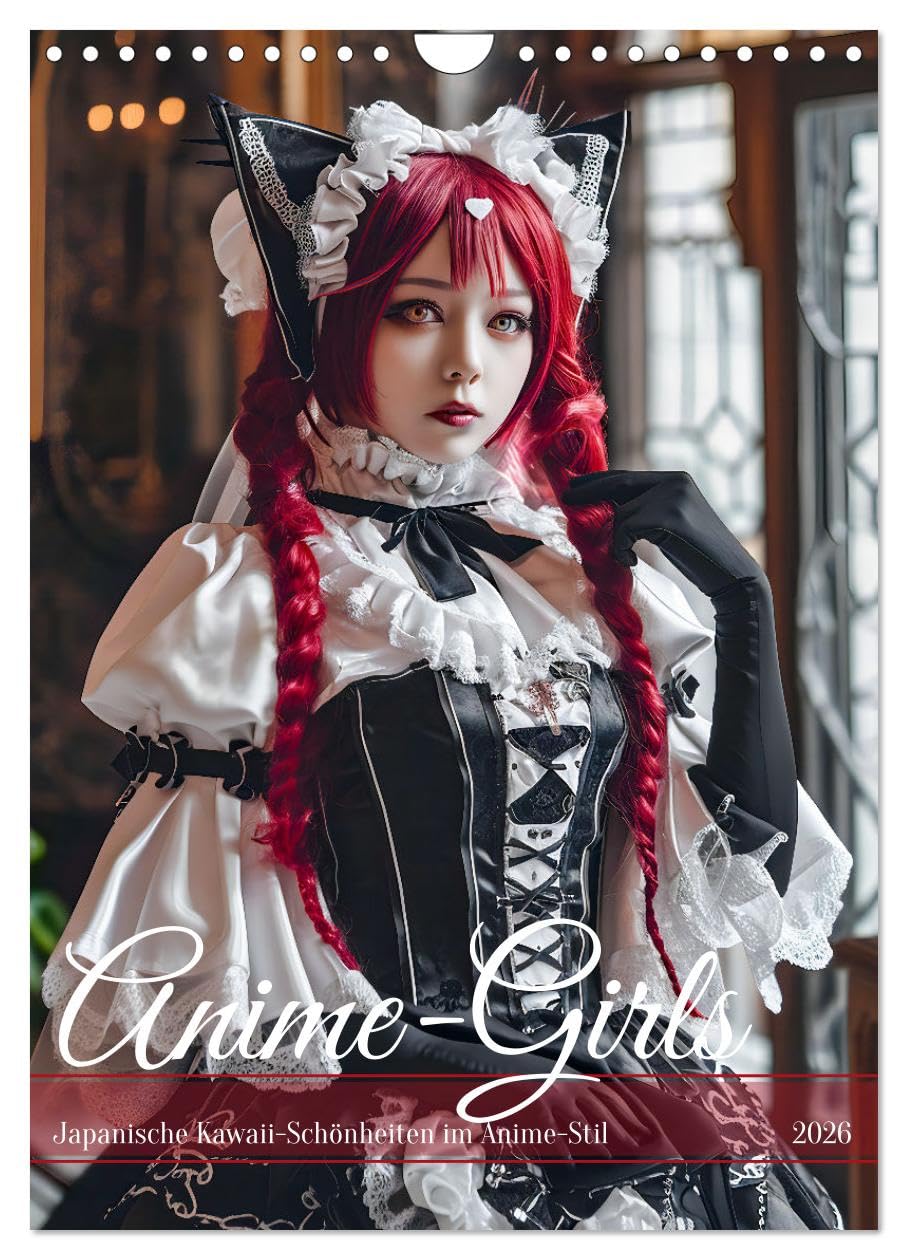 Anime girls - Japanese kawaii beauties in anime style UK-Version (Wall Calendar 2026 DIN A4 Portrait), CALVENDO 12 Month Wall Calendar — image 1