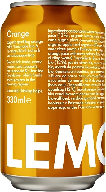Lemonaid Orange: Sparkling Soft Drink - 12 x 330ml can