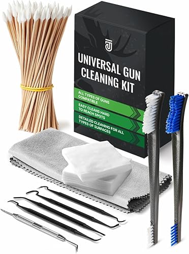 Kit de suministros de limpieza de pistola 12 en 1, kit universal de limpieza de armas, incluye parches de limpieza de armas, hisopos de limpieza de