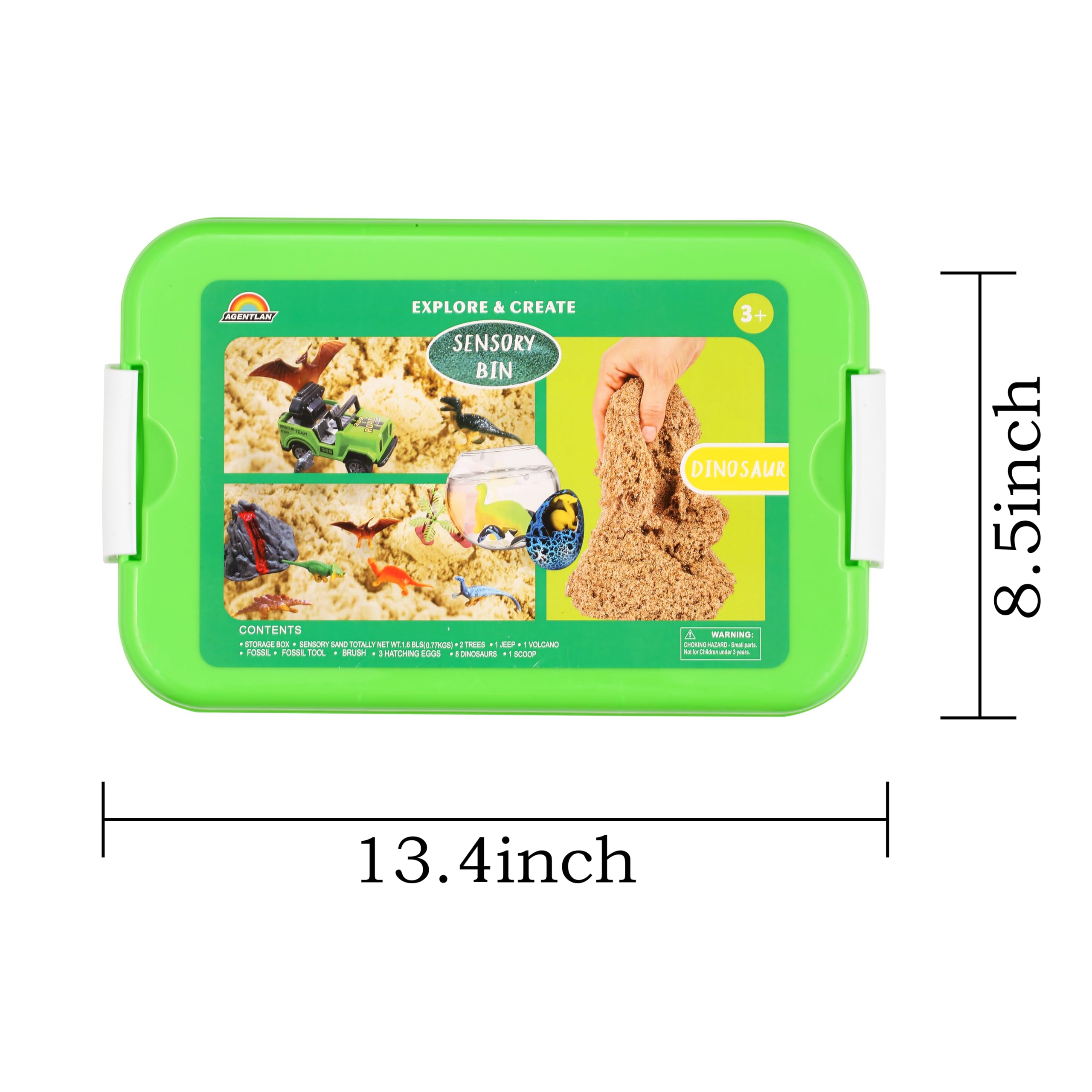 AGENTLAN Dinosaur Sensory Bin, Dinosaur Dig Sensory Toys with Play Sand for Toddlers Boys and Girls, Kids Toys Gift Sand Box for Age 3 4 5 6 7 8 - Image 5