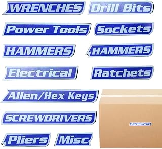 Tool Box Magnetic Labels,12 Pieces Magnetic Tool Holder Labels - Chest Organization Tags | for Home Drawer Cabinet Business Classroom Workshop Office College Dormitory