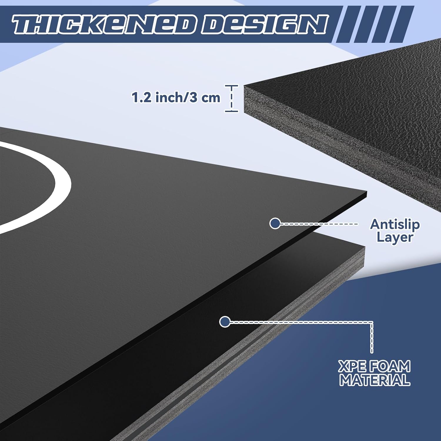 Wrestling Mat Large 10ft for Home Workout, High-Density XPE Foam Training Mat for MMA Exercise Yoga, 1.2inch Thicken Folding Gym Mat for Tumbling Grappling Boxing Taekwondo Cheerleading