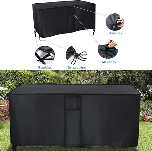 Miniatura 3 de Keter Westwood - Funda para caja grande de resina de 150 galones, cubierta de caja de almacenamiento para muebles de patio, impermeable, a prueba de