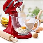 Gdrtwwh Glass Bowl for KitchenAid 4.5-5 Quart Tilt-Head Stand Mixer,Replacement with KitchenAid Artisan Mixer Glass Bowl | Glass Mixing Bowl for KitchenAid Artisan Mixer