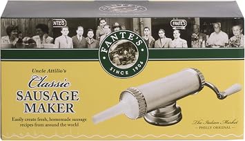 Fantes Sausage Maker with Suction Base and 3 Nozzles, 2.2-Pound Capacity, The Italian Market Original since 1906