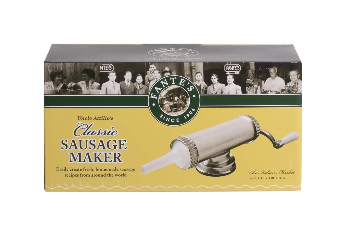 Fantes Sausage Maker with Suction Base and 3 Nozzles, 2.2-Pound Capacity, The