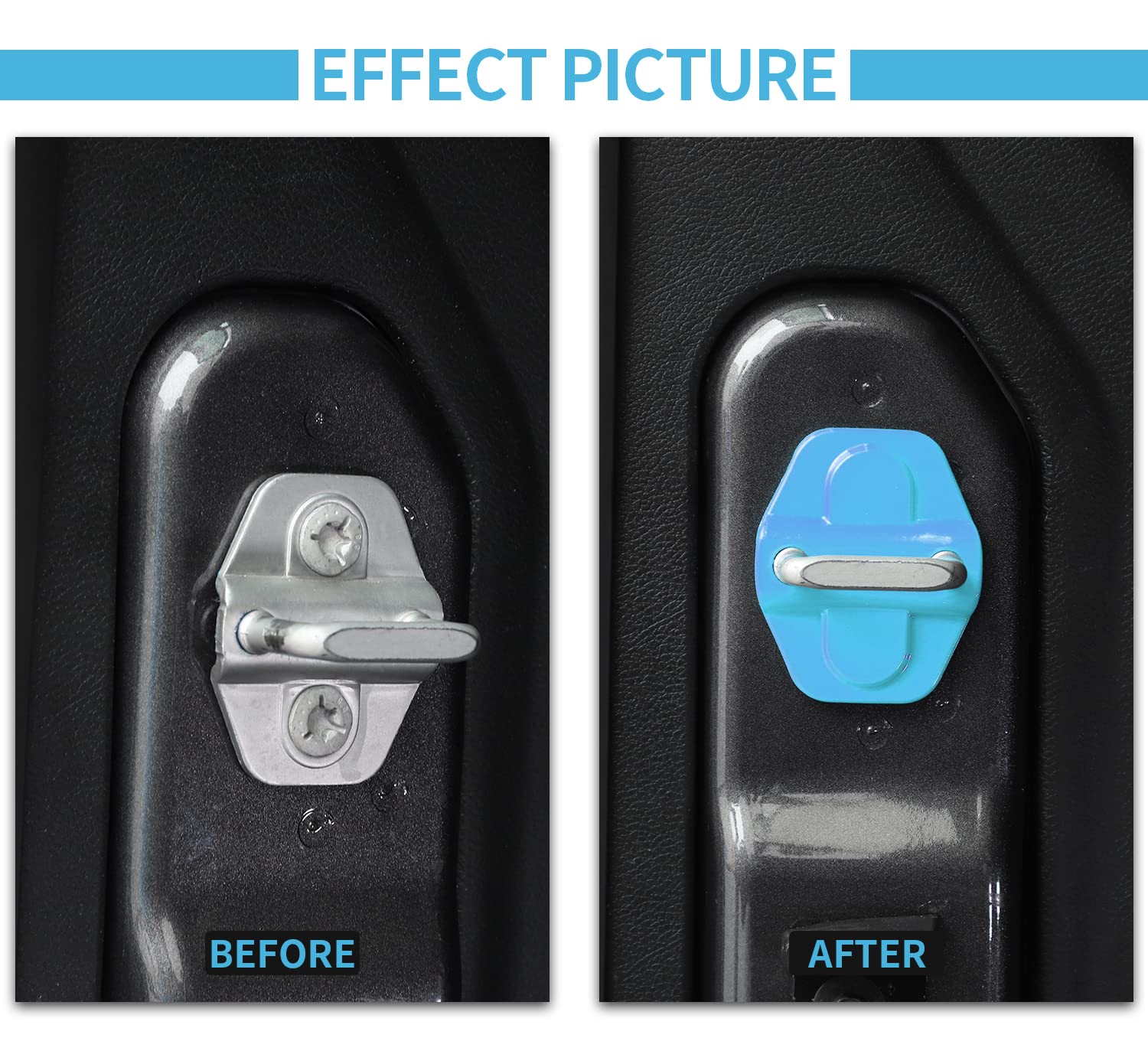 Voodonala for JL Door Lock Cover Buckle Decor Trim for 2018-2021 Jeep Wrangler JL JLU, for Jeep Gladiator JT 2020 2021, ABS Exterior Accessories, 6PAC，Light Blue