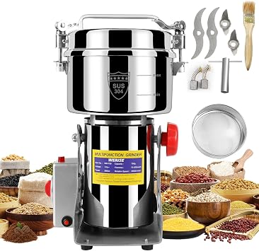 Grain Mill Grinder Electric Flour, 750g Corn Fine Powder Grinder