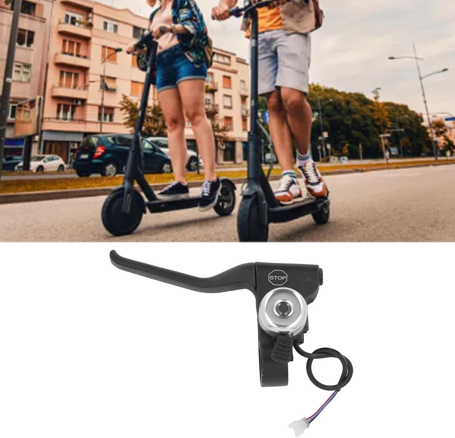 Left Brake Lever, Left Brake Handle Replacement with Bell for V2 Electric Scooter