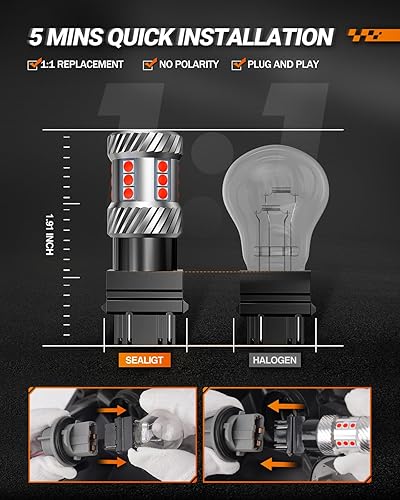 Miniatura 84 de SEALIGHT 912 bombillas LED, 912 921 bombillas de respaldo LED, 912 921 luz LED de marcha atrás de 6000 K 2600 lúmenes, superbrillante, T15 906 904