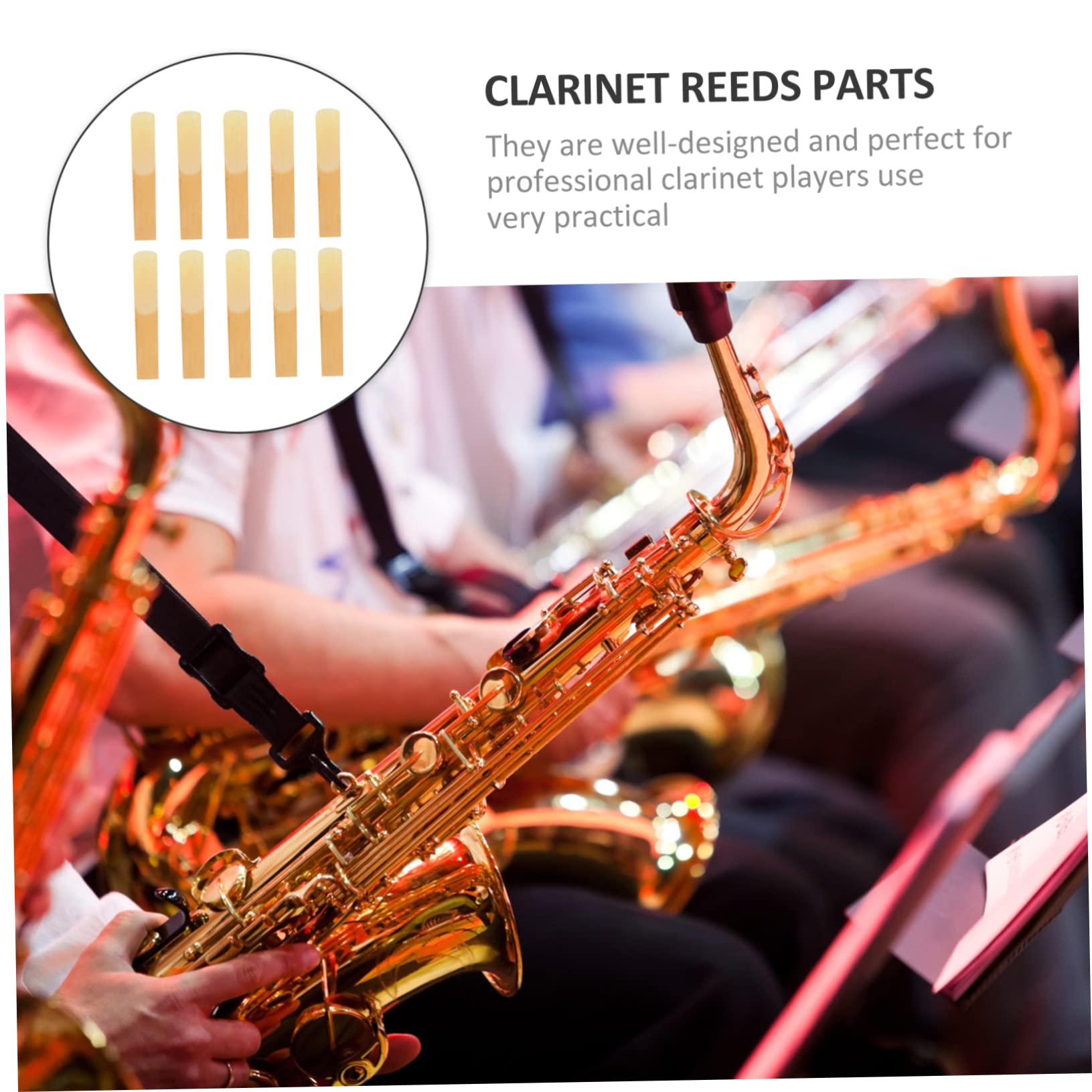 VICASKY 40piezas Reeds De Clarinetes Para Principiantes Reemplazo De Accesorios De Instrumentos Flexibles y Duraderos Dureza Para Saxofones y Clarinetes