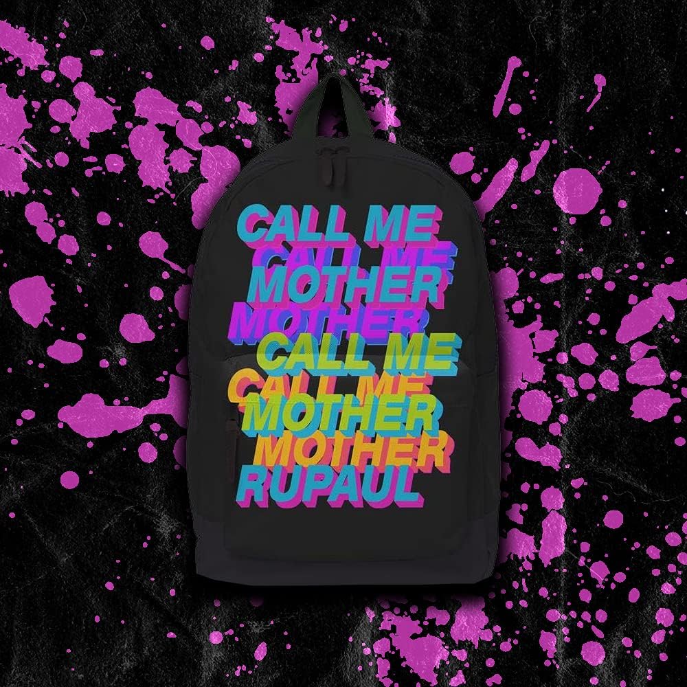 Rocksax Call Me Mother RuPaul Knapsack (One Size) (Black/Multicolored)