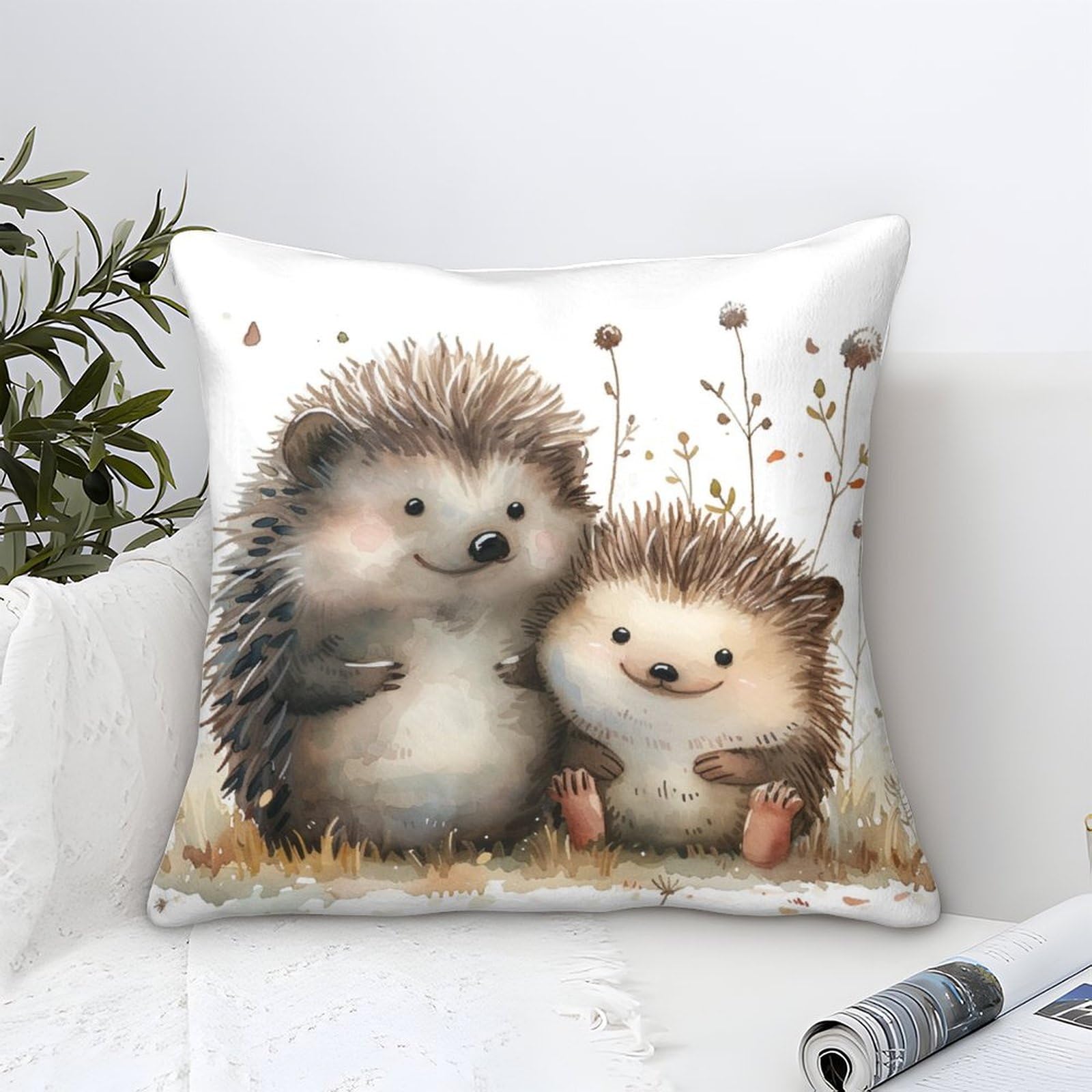 Lkbasoegd Style-3 3D Printed Hedgehog Square Pillowcases Square Throw Pillow Decorative Super Soft Pack Of 1 For Patio,Couch, Tent, Balcony And Sofa 45X45cm
