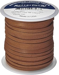 Realeather Crafts Deerskin Lace, Saddle Tan 1/8" x 50'