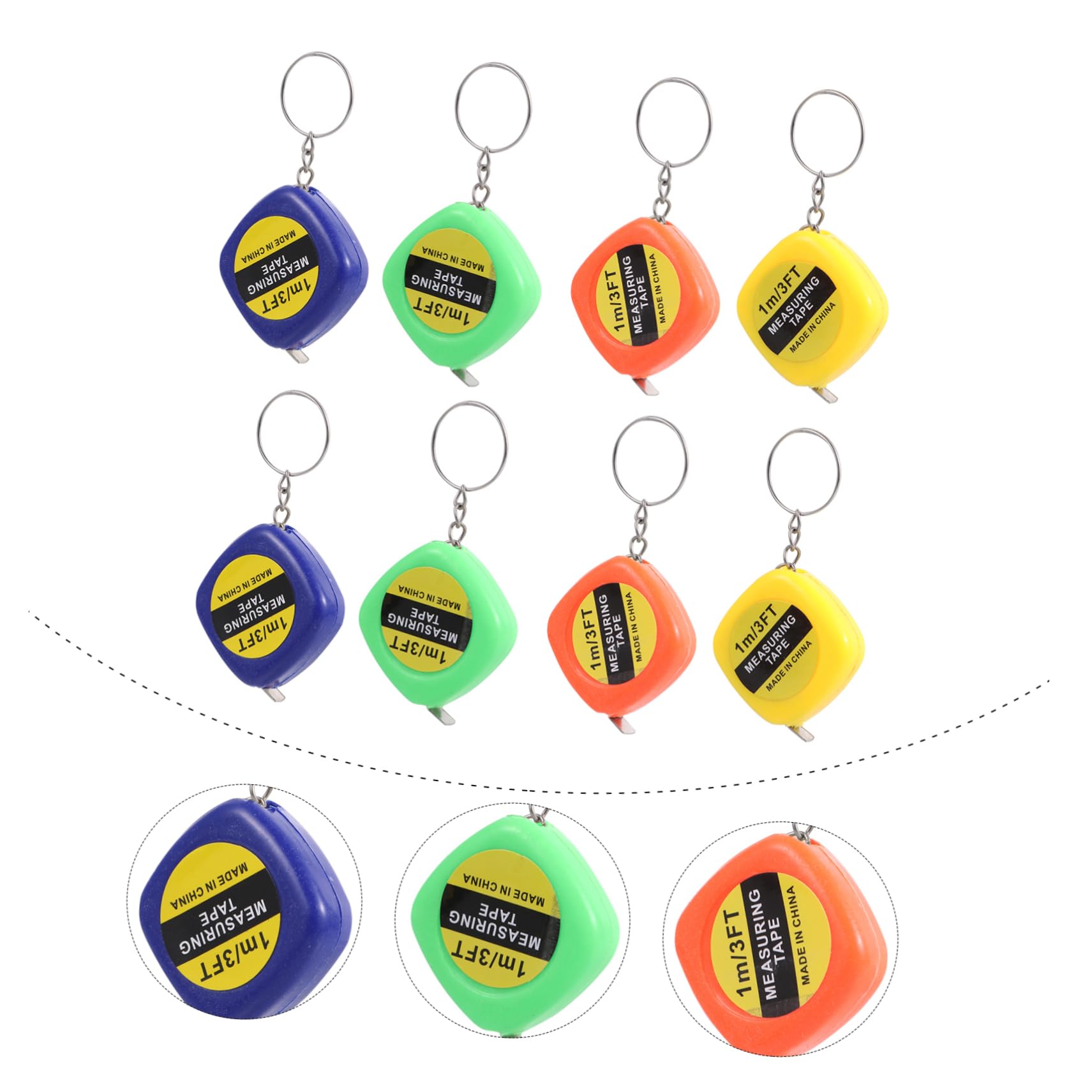 NUOBESTY 10 Set Portachiavi Con Metro A Nastro Piccolo In Miniatura Portatile Tascabile Per Righello Portachiavi Da Cucito Metro A Nastro Morbido Mini Metro A Nastro 20 pezzi*10