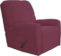 Vista 52 de Easy-Going - Funda elástica para sofá reclinable, 4 piezas, protector de muebles, sofá suave con parte inferior elástica, tela jacquard con Negro