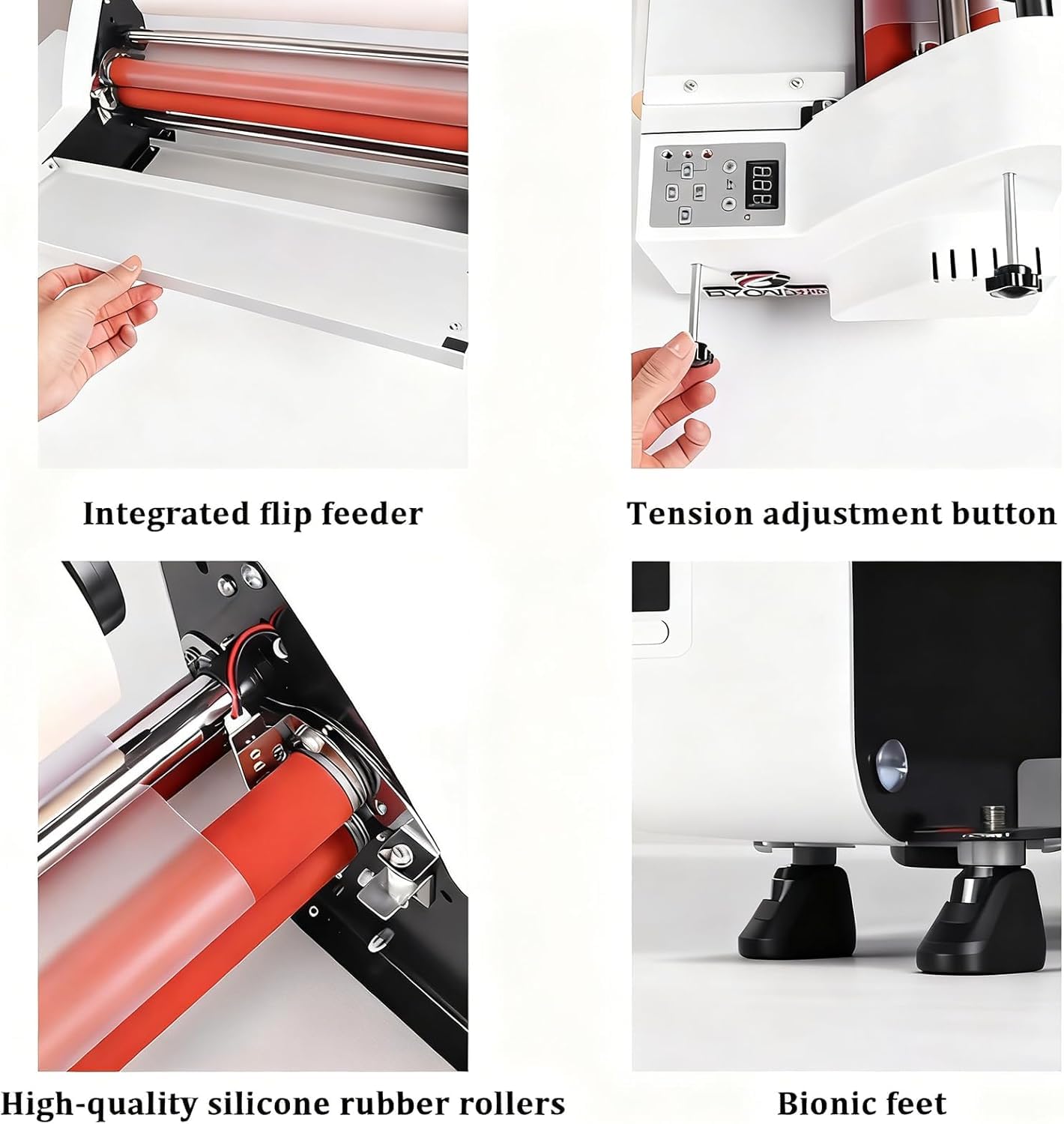 Plastificadora para Documentos y Fotos, plastificadora de Rodillos en Caliente y en frío con Ancho Ajustable, plastificación a una o Dos Caras para Uso Profesional y doméstico.
