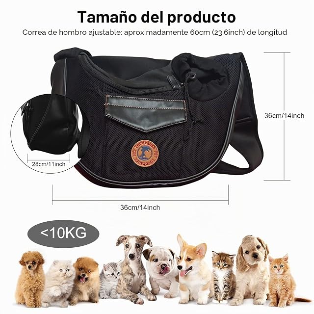 Foto 4 de 6 de PETCUTE Bolso Transportin para Perros Pequeños Bolsa Bandolera de Transporte de Gatos Bolsa Portador Hombro…