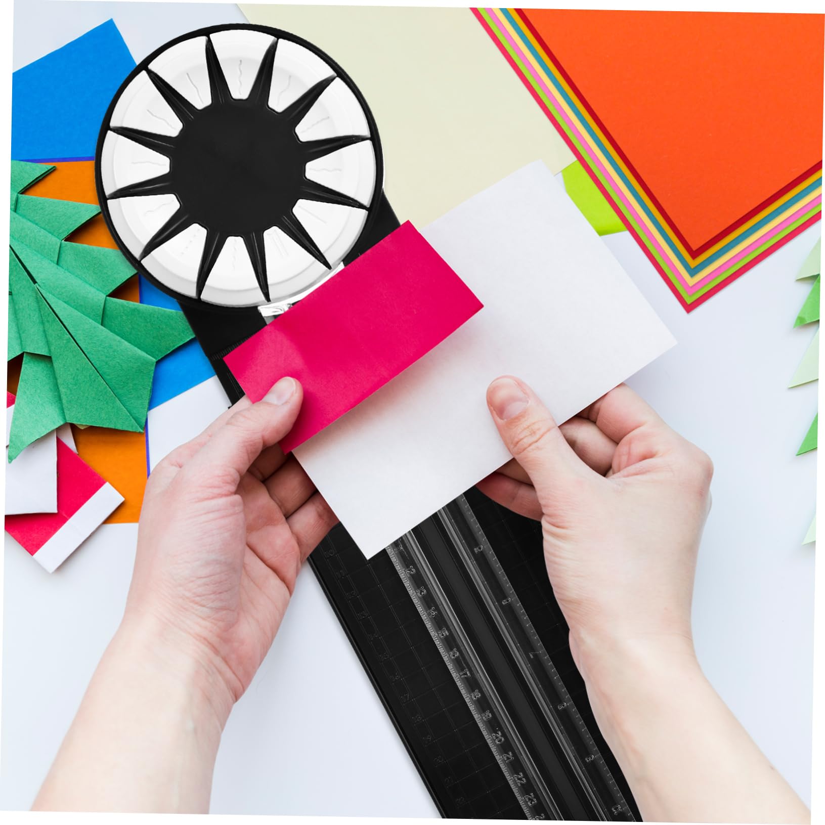 NUOBESTY Cortador de Bordes de Papel, Máquina de Corte de Plástico Negro, Alta Precisión para Fotos y Papel Grueso en Manualidades y Scrapbooking