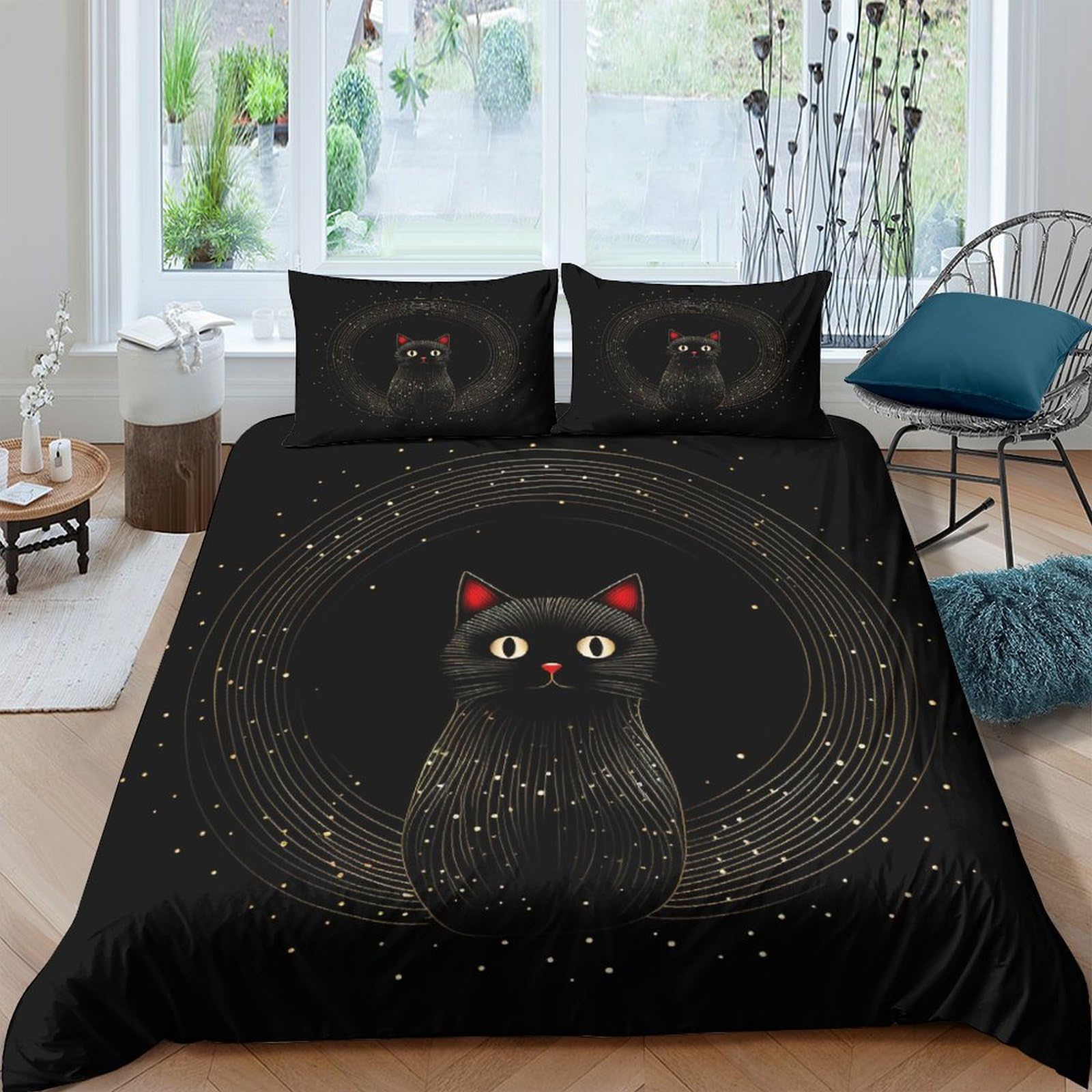 Parure de lit chat noir 3D pour transformer la chambre des enfants en cocon douillet