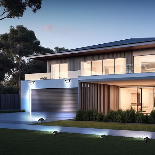 Miniatura 7 de RIMICAB Focos solares para exteriores, 30 LED impermeables del atardecer al amanecer, luces de pared de luz diurna de 6000 K para exteriores,