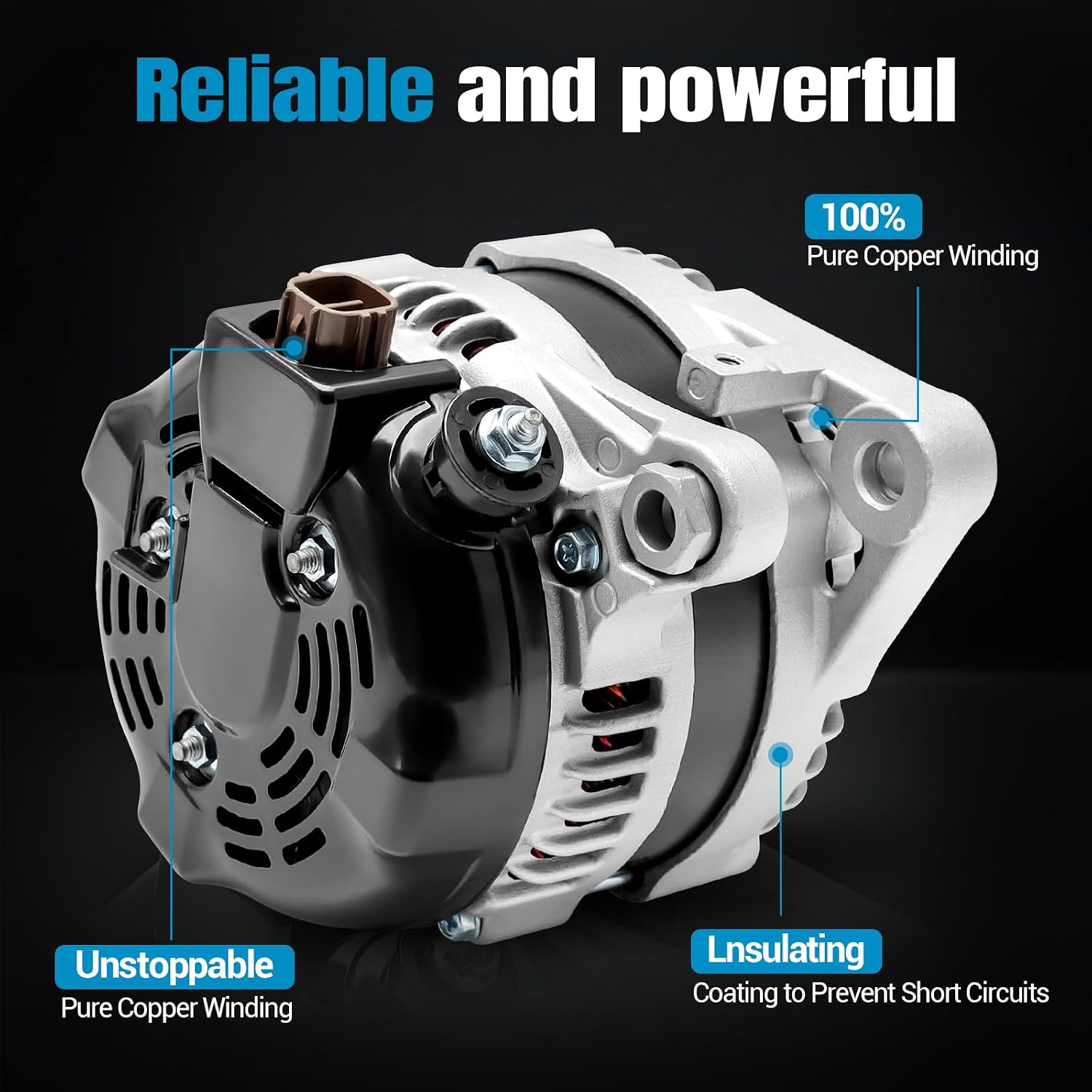 27060-31110 New Alternator Compatible with 07-18 Lexus ES350 3.5L V6/07-09 Lexus RX350 3.5L V6/05-18 Toyota Avalon 3.5L V6/08-13 Toyota Highlander 3.5L V6 Automotive Alternator 104210-2100 11137N