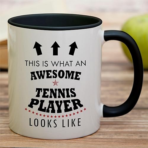 Miniatura 3 de Retreez Taza divertida  This is What An Awesome Tennis Player Looks Like Coach - Tazas de café de cerámica de 11 onzas  Sarcástico, motivacional,