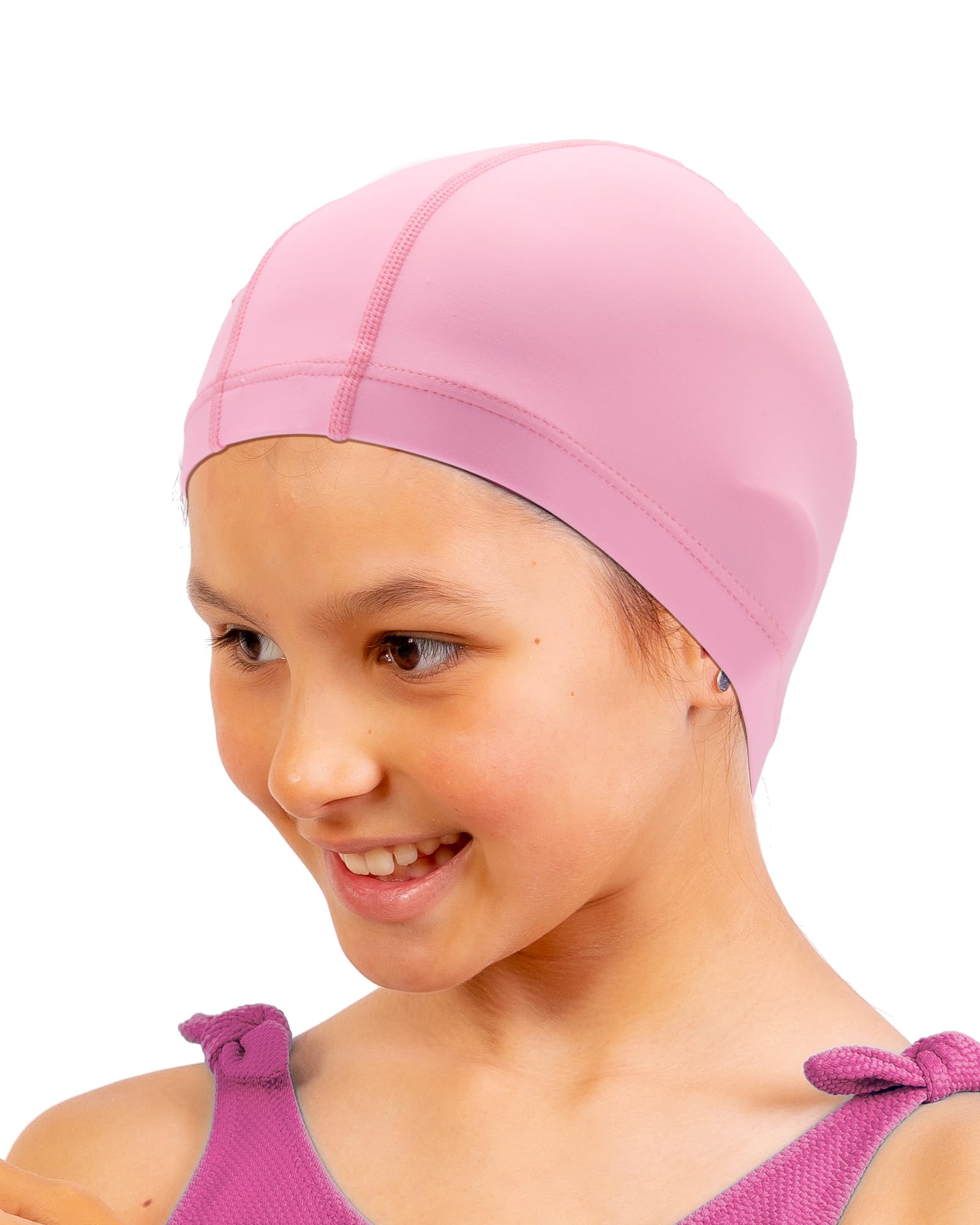 Bonnet de Bain Enfant Tissu (4-10 Ans) : Confortable, Élastique et Durable pour Les Jeunes Nageurs