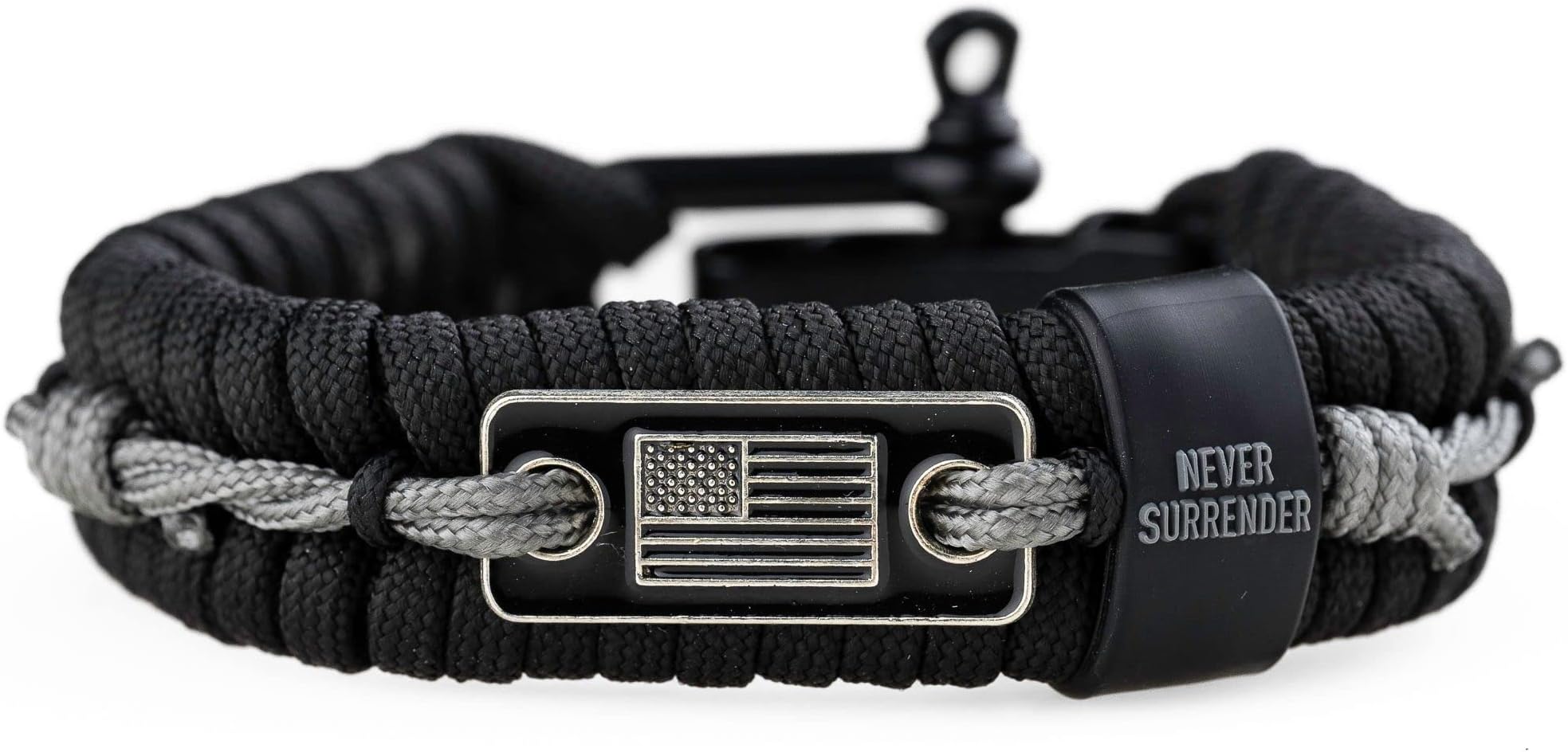 Hero Company Never Forgotten Paracord Bracelet - Tactical Survival Bracelet for Men with Bronze USA Flag - Helps Pair Military Veterans with a Companion Dog