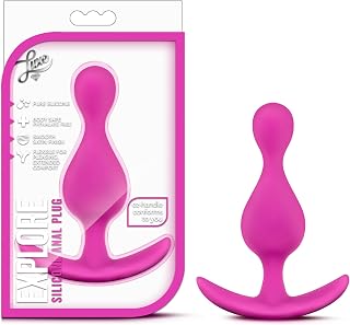 Blush Novelties Explore - Platinum Puria Silicone with Ultrasilk Anal Plug - Anchortech for Comfort and Safety - StayPut Design Keeps Butt Plug in Place - Soft and Pleasurable Sex Toy for Women - Pink