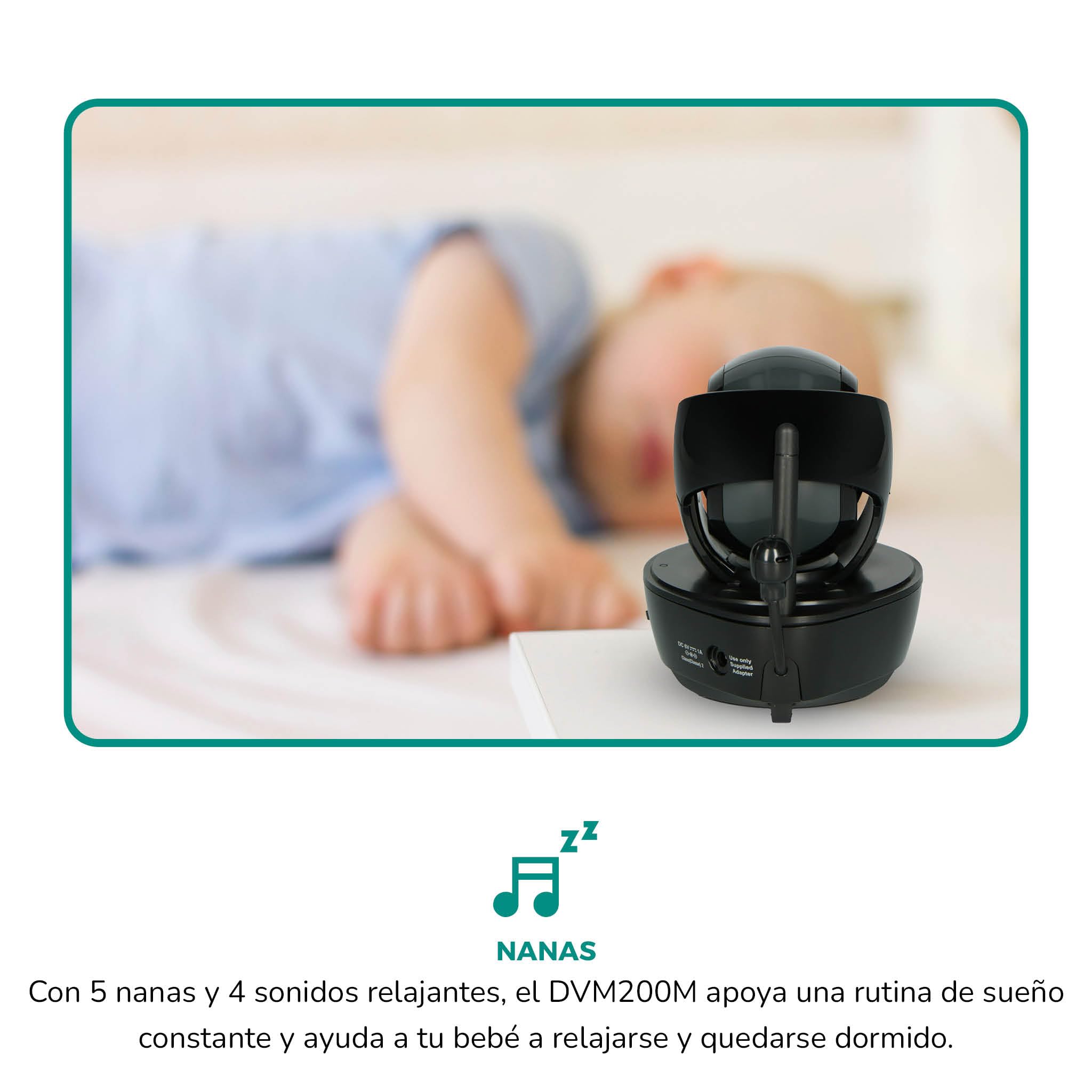 Alecto DVM200MBK Vigilabebés inalámbrico con cámara controlable - Vigilabebés 100% libre de interferencias - Monitor de bebé para interiores con visión nocturna y alto alcance de hasta 300 metros - 11