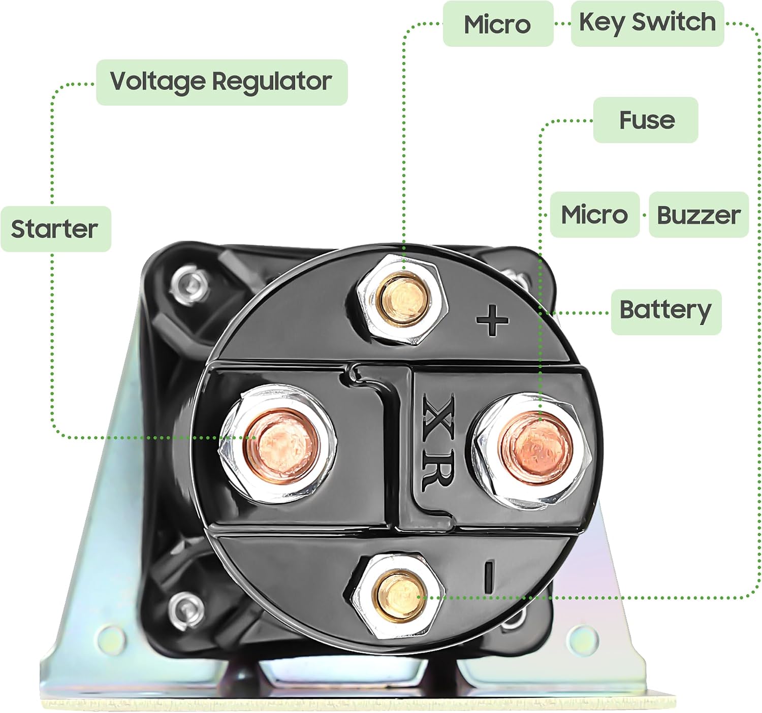 10L0L Golf Cart 48 Volt Solenoid for Yamaha G19, Club Car DS and EZGO Shuttle/Titan/XI-875 Electric Carts, 200A 4 Terminal, Replace OEM 101883601, 73231G01, JR1-H1950-00