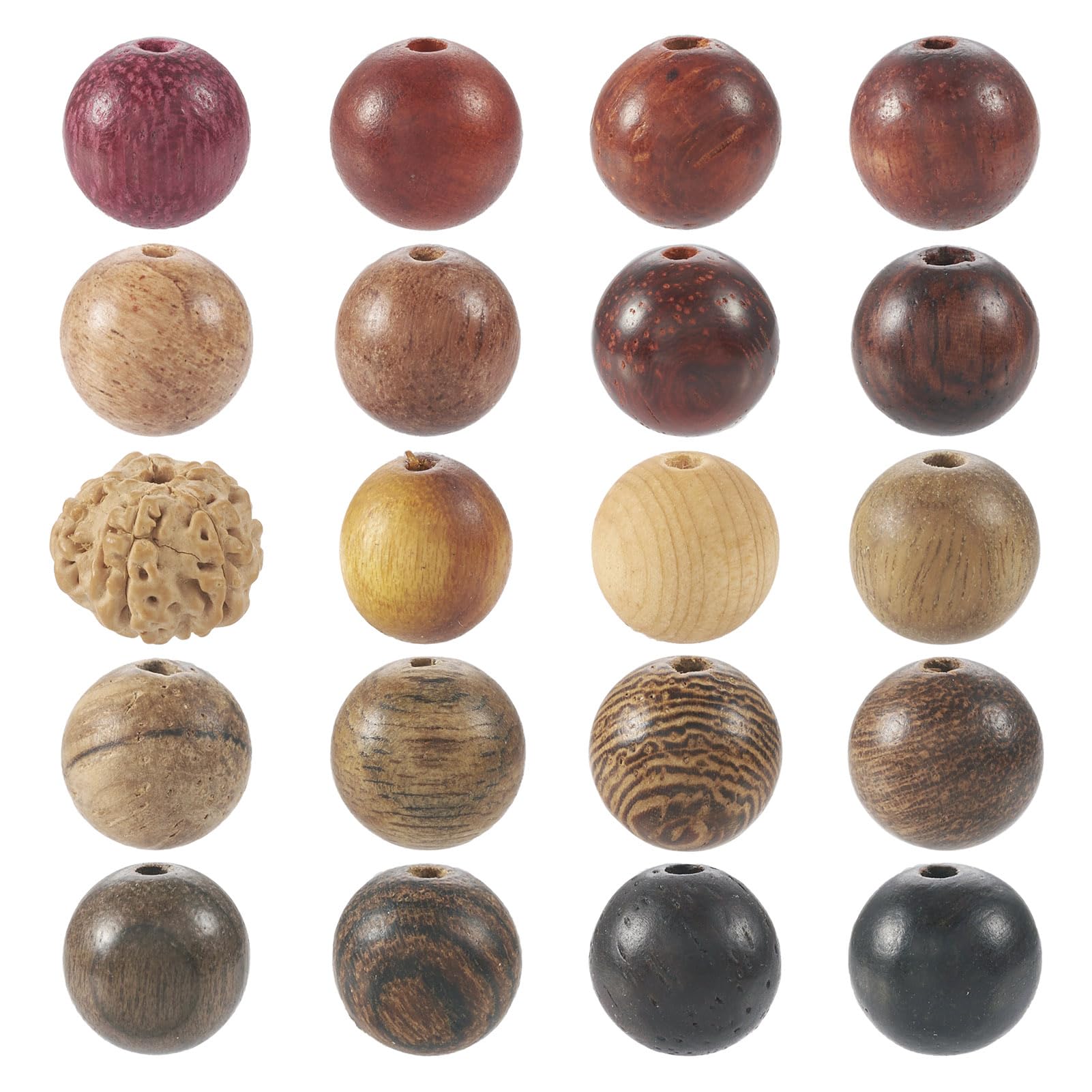 800 cuentas sueltas de madera ovalada natural, 4 colores, cuentas espaciadoras de tubo de madera para joyería, manualidades, collares, pulseras, pendientes, agujero: 3 mm [20 estilos, 8-9 mm]