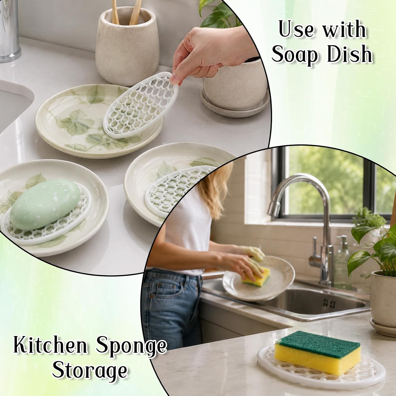 4Pcs Soap Holder Silicone Soap Holder Simplicity Oval Bar Dish