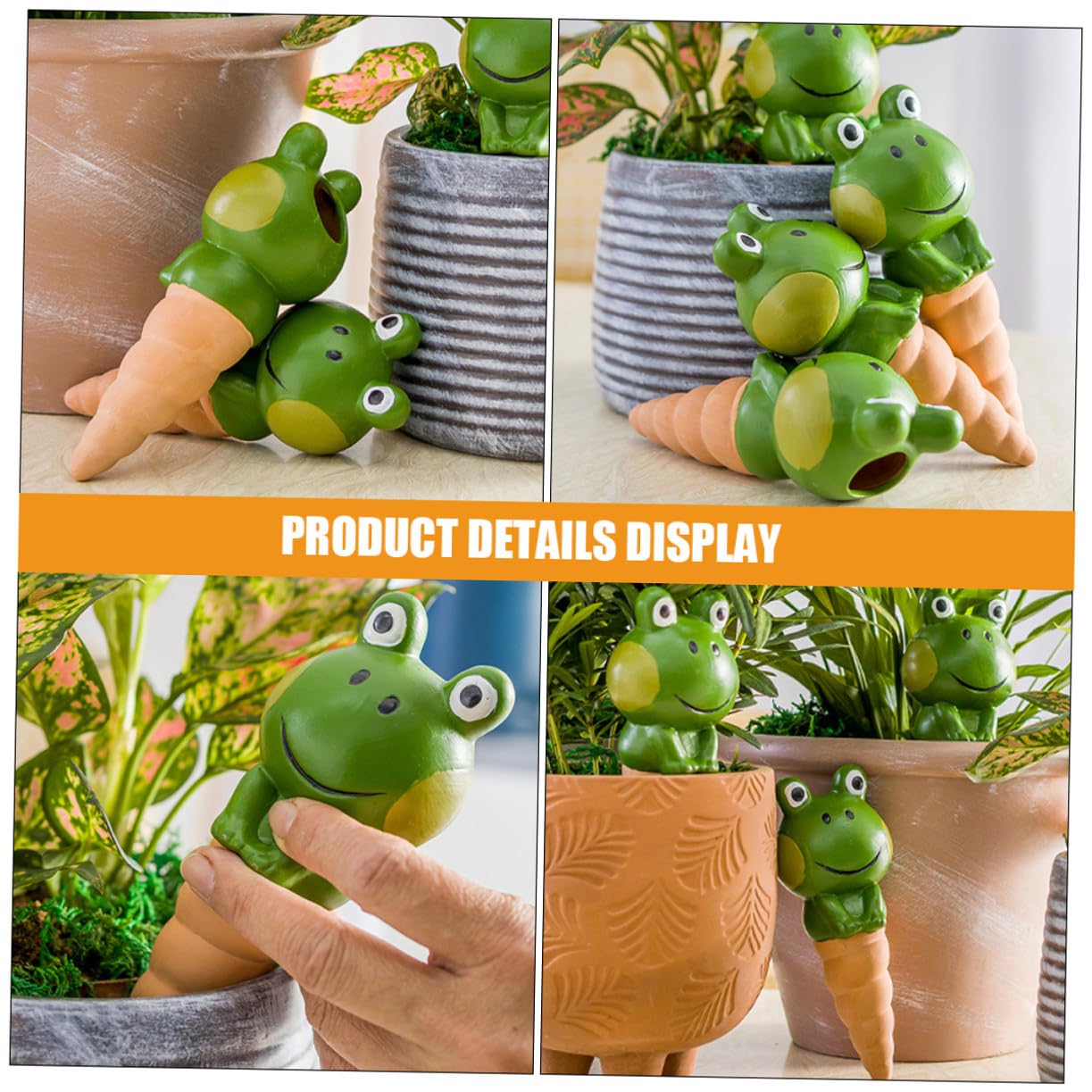 4 Stück Automatische Bewässerungskugeln Frosch Design Pflanzenspikes für Zimmerpflanzen und Garten Selbstbewässernder Wasserspender für Innen Außenpflanzen